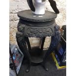 ANTIQUE CARVED PLANT STAND