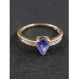 10 CARAT GOLD TANZANITE & DIAMOND RING