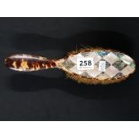 ANTIQUE MOTHER OF PEARL AND TORTOISESHELL BRUSH