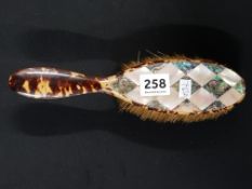 ANTIQUE MOTHER OF PEARL AND TORTOISESHELL BRUSH