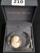 TUSCANY SILVER BANGLE AND CAMEO BROOCH