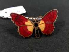 1920'S ART DECO ENAMEL BUTTERFLY BUCKLE