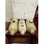 3 OLD STONEWARE BED WARMER BOTTLES