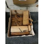 BOX OF OLD JOINERS WOODEN PLANES