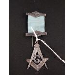 SILVER MASONIC JEWEL - W.BRO.J.WALLACE 1959/84