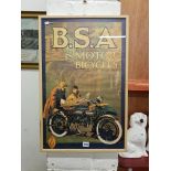 FRAMED B.S.A ADVERTISING POSTER