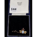 18 CARAT GOLD BUG BROOCH WITH OPAL, SAPPHIRE, DIAMOND & RUBY