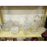 SHELF LOT OF CUT GLASS