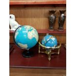 2 VINTAGE GLOBES