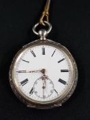 ANTIQUE SILVER POCKET WATCH ENGRAVED WITH HORSE