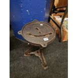 ANTIQUE CAST IRON INDUSTRIAL STOOL