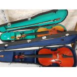 2 CASED VIOLINS