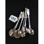 5 SILVER MUSTARD SPOONS