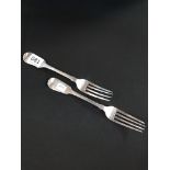 2 HEAVY SILVER FORKS LONDON 1835 CIRCA 126 GRAMS