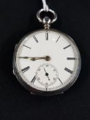 LONDON SILVER POCKET WATCH FUSSEE MOVEMENT WORKING AND HAS KEY