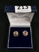 PAIR OF SILVER KNOT EARRINGS