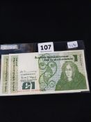 2 X 1980 £1 NOTES BANK OF IRELAND