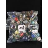 BAG OF VINTAGE MARBLES