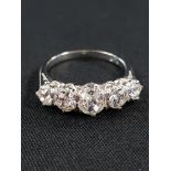 PLATINUM SET 5 STONE DIAMOND RING WITH CIRCA 2.2 CARATS