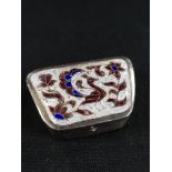 SILVER & ENAMEL PILL\SNUFF BOX