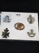 5 BRITISH ARMY MEDALS/BADGES