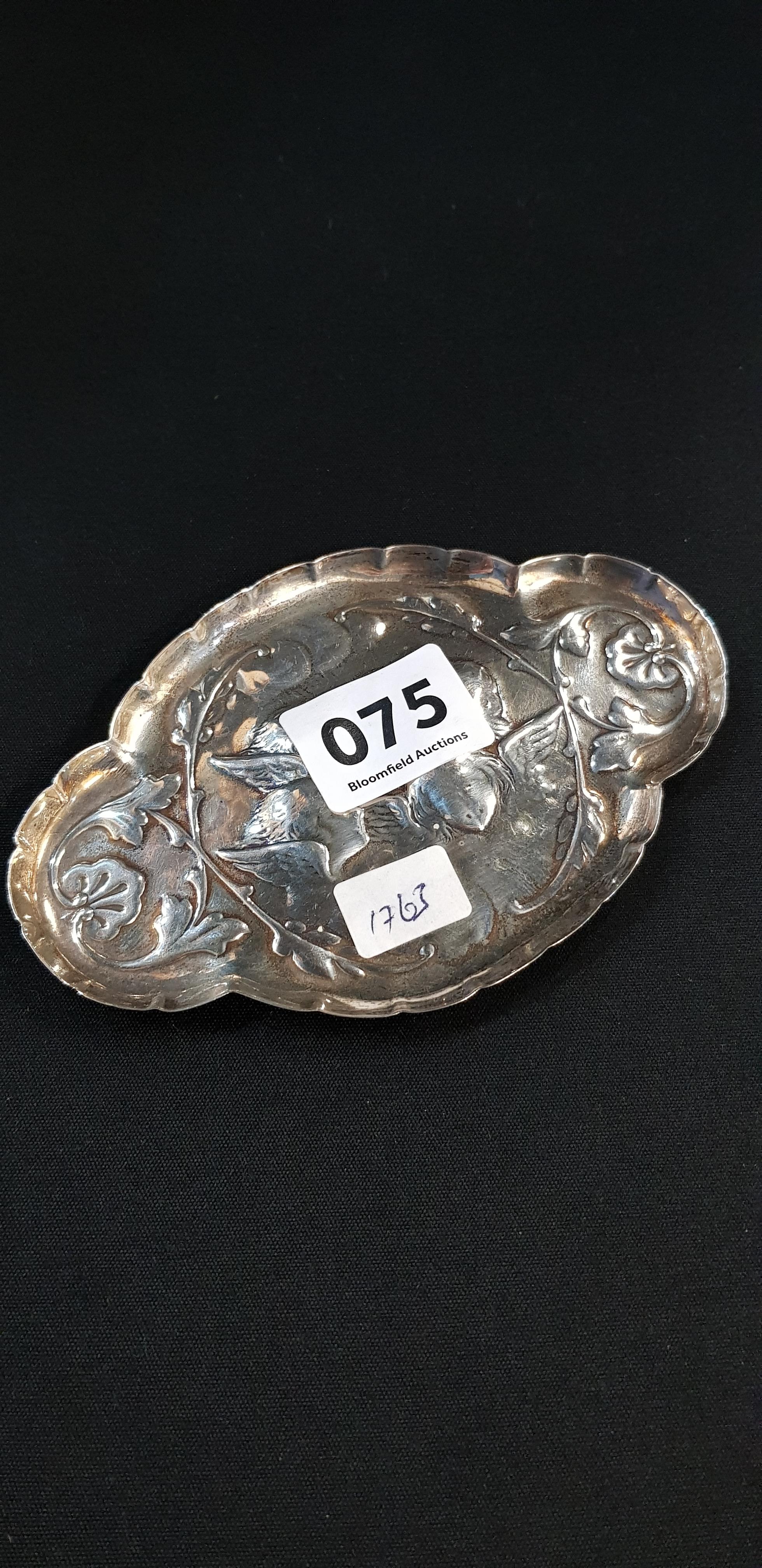 SILVER CHERUB PIN DISH