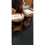 PAIR OF INLAID CIRCULAR TABLES