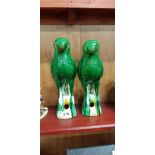 PAIR OF ANTIQUE CHINESE PROCELAIN PARROTS