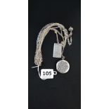 5 SILVER CHAINS WITH PENDANTS