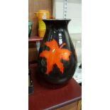 HUGE POOLE POTTERY 45CM FOREST FLAMBE VENETIAN VASE