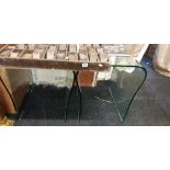 PAIR OF DESIGNER GLASS TABLES