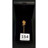 22 CT GOLD COIN PIECE SET AS TIE PIN