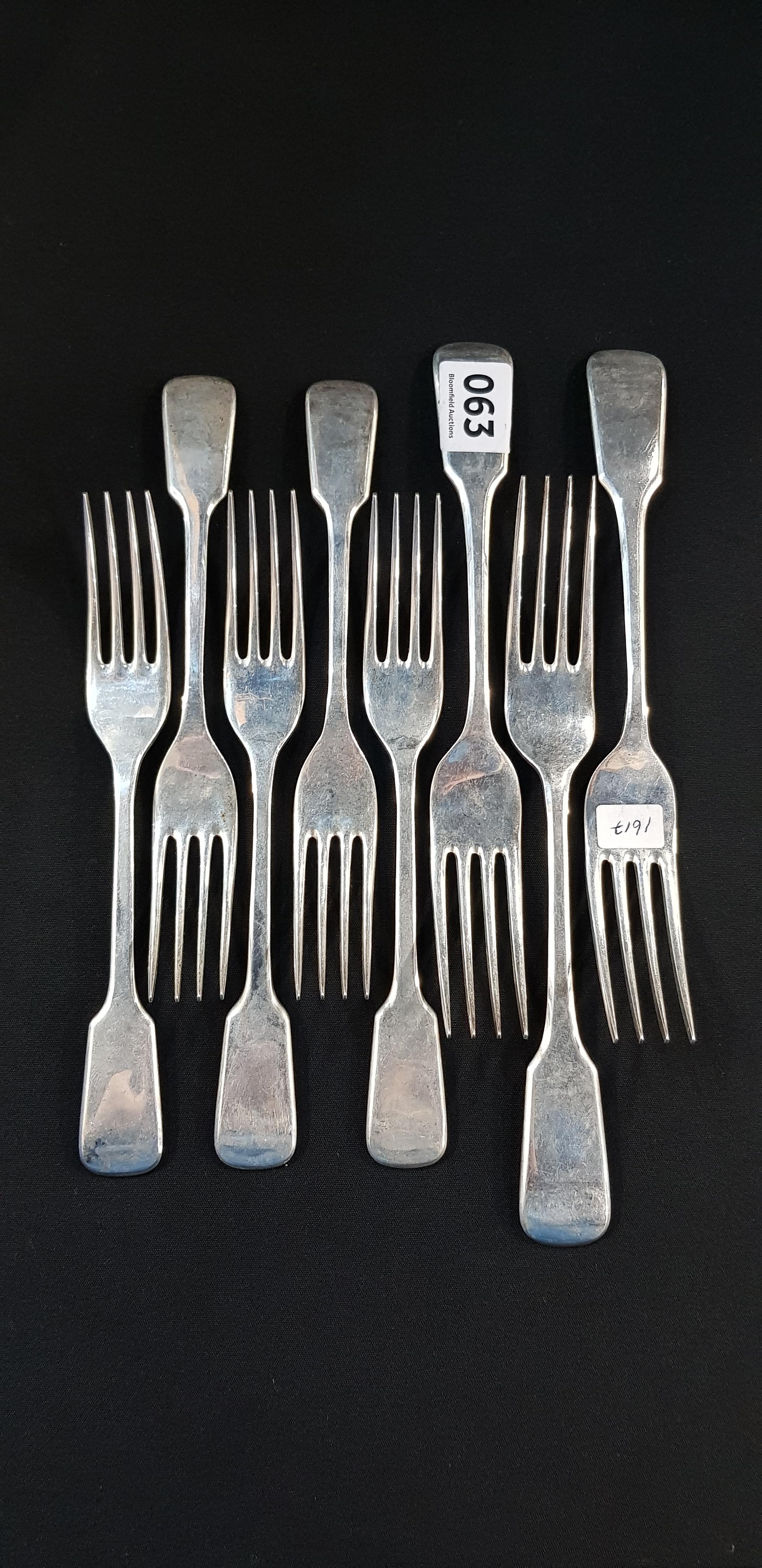 6 SILVER FORKS CIRCA 577 GRAMS