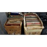 LARGE QUANTITY OF LP'S AND SINGLES AND 2 BOXES