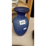 BLUE MOTTLED STUDIO GLASS VASE