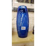 TALL BLUE BOHEMIA GLASS VASE