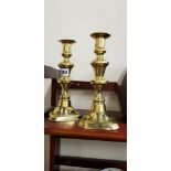 PAIR OF ANTIQUE BRASS CANDLESTICKS