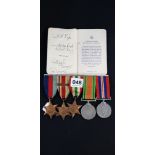 SET OF WW2 MEDALS WITH POLICE FORCES BOOK TO R.H.KYLE, BRIDGE ROAD, HELENS BAY STATION HOME