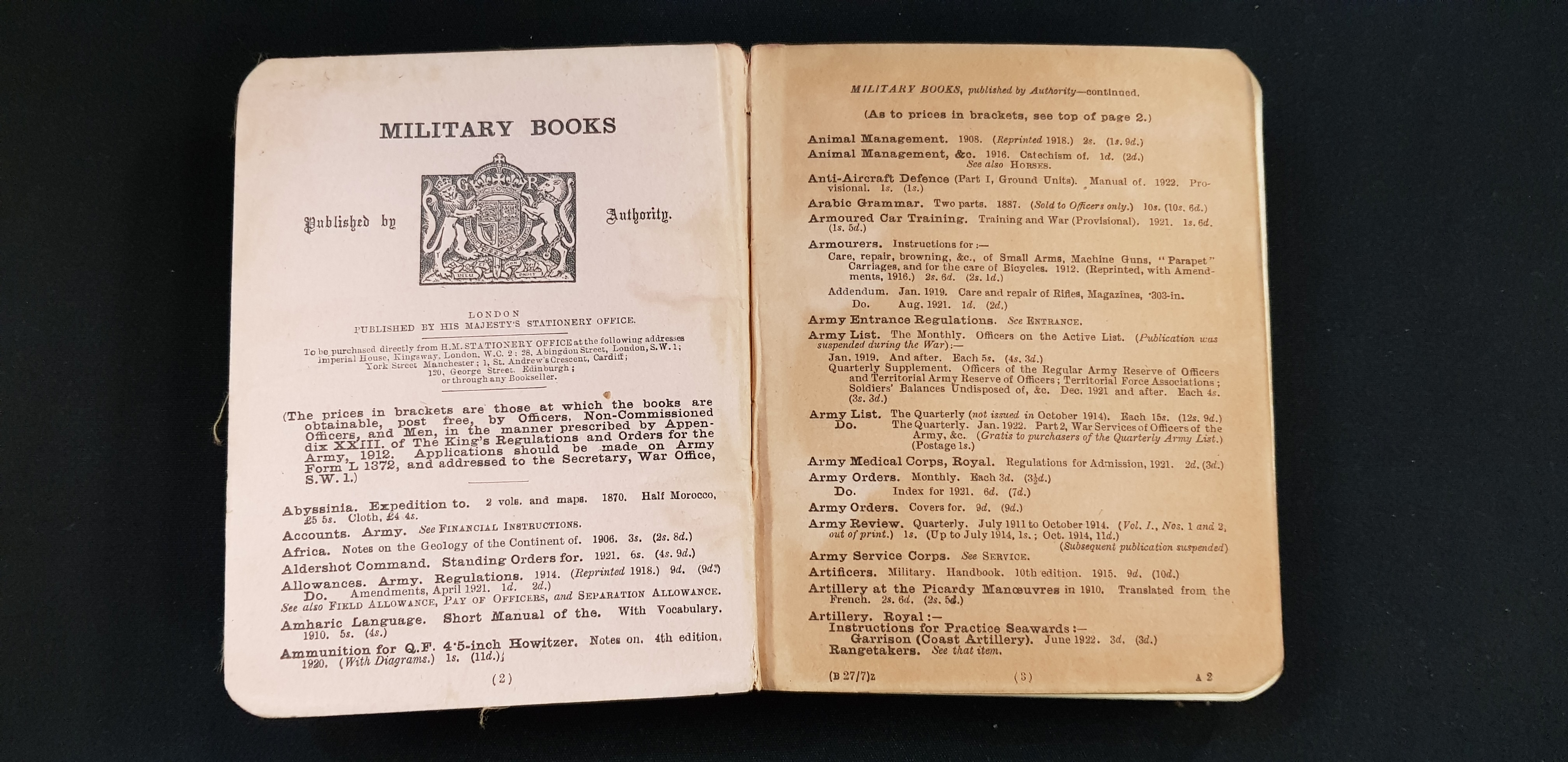 MILITARY SMALL ARMS TRAINING VOLUME 1 ISSUED BY THE WAR OFFICE IN JUNE 1924