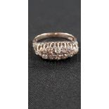 VICTORIAN 18 CARAT GOLD DOUBLE ROW DIAMOND RING