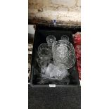 BOX OF GLASSWARE