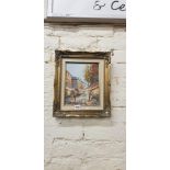 GILT FRAMED OIL - STREET SCENE