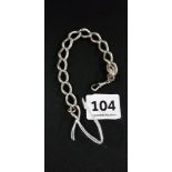 ANTIQUE SILVER BRACELET WITH EVERY LINK STAMPED