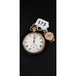 GOLD PLATED POCKET WATCH AND WRIST WATCH