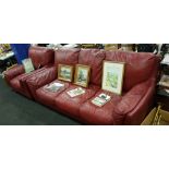 LEATHER SETTEE AND 1 CHAIR