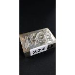 WHITE METAL CHINESE MATCHBOX HOLDER