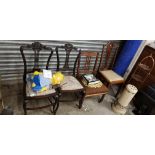 4 VARIOUS ANTIQUE CHAIRS