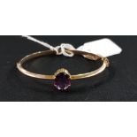 VICTORIAN 9CT GOLD HALLMARKED AND AMETHYST BANGLE