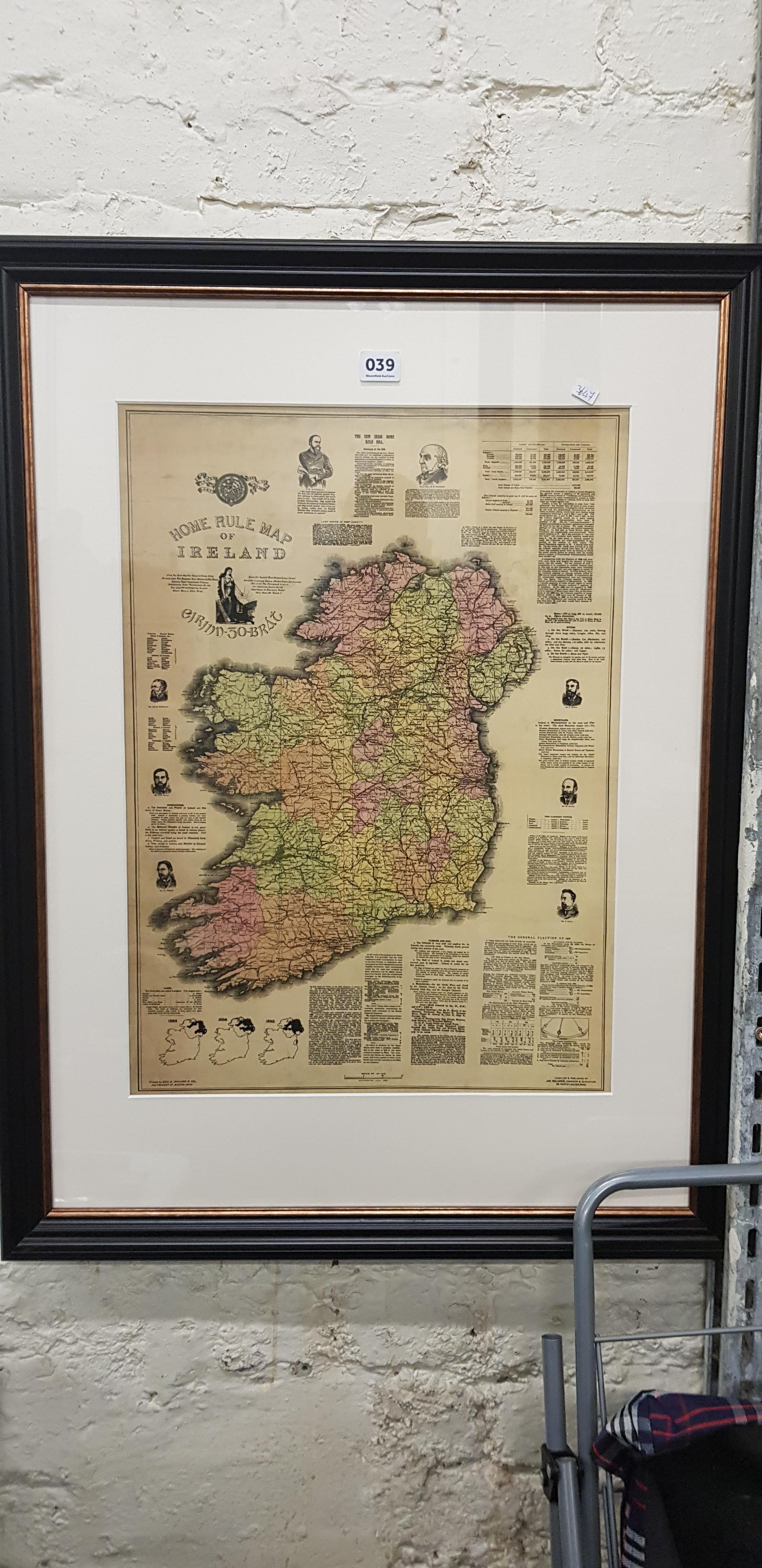FRAMED IRELAND MAP