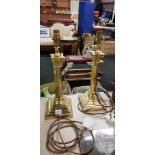 PAIR OF BRASS LAMPS